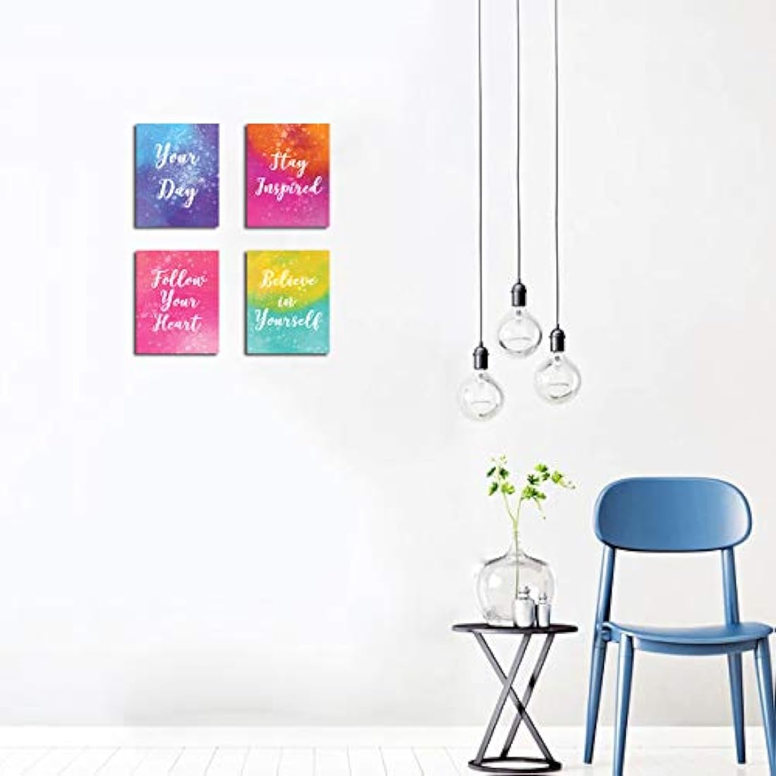 Inspirational Wall Art - Juego de 4 pósteres con citas