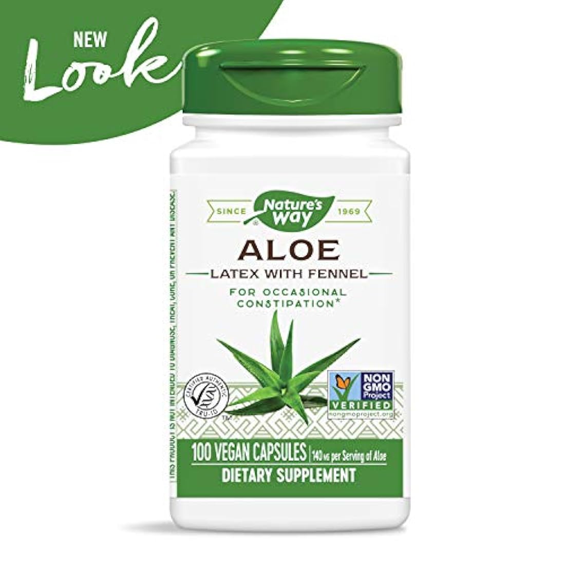 Nature's Way Aloe Vera, 475 mg, 100 Vcaps, NW0013, 1