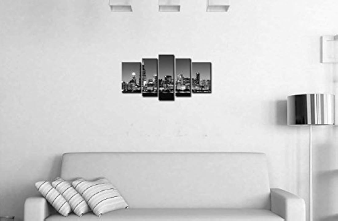 Poster de 5 piezas vista panorámica del horizonte de Chicago