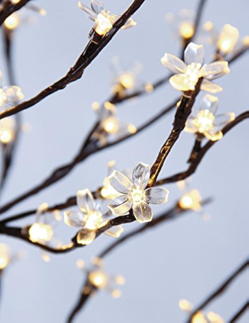 Árbol de cerezo iluminado de 6 pies 208L, luces LED