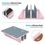 OMOTON - Soporte vertical para portátil, soporte de escritorio doble con base ajustable (hasta 17.3 pulgadas), se adapta a todos los MacBook/Surface/Samsung/HP/Dell/Chrome Book (oro rosa)