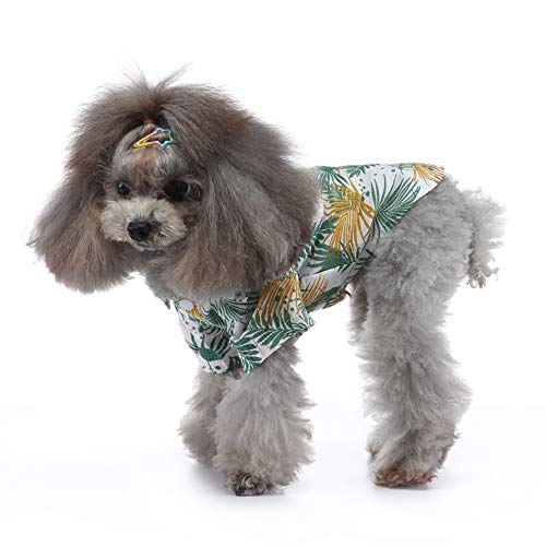 MaruPet Camisa hawaiana para perro NewStyle Summer Beach Chaleco de manga corta para mascotas Ropa de perro Top Floral Camiseta hawaiana Tops Chaquetas para perros pequeños razas gatos hojas XS