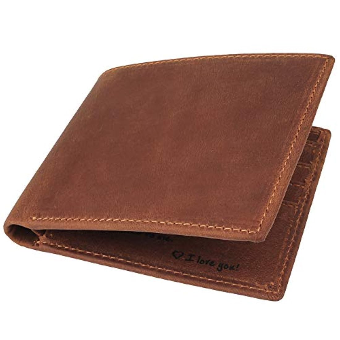 Cartera de piel personalizada para hombre, con grabado