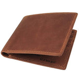 Cartera de piel personalizada para hombre, con grabado