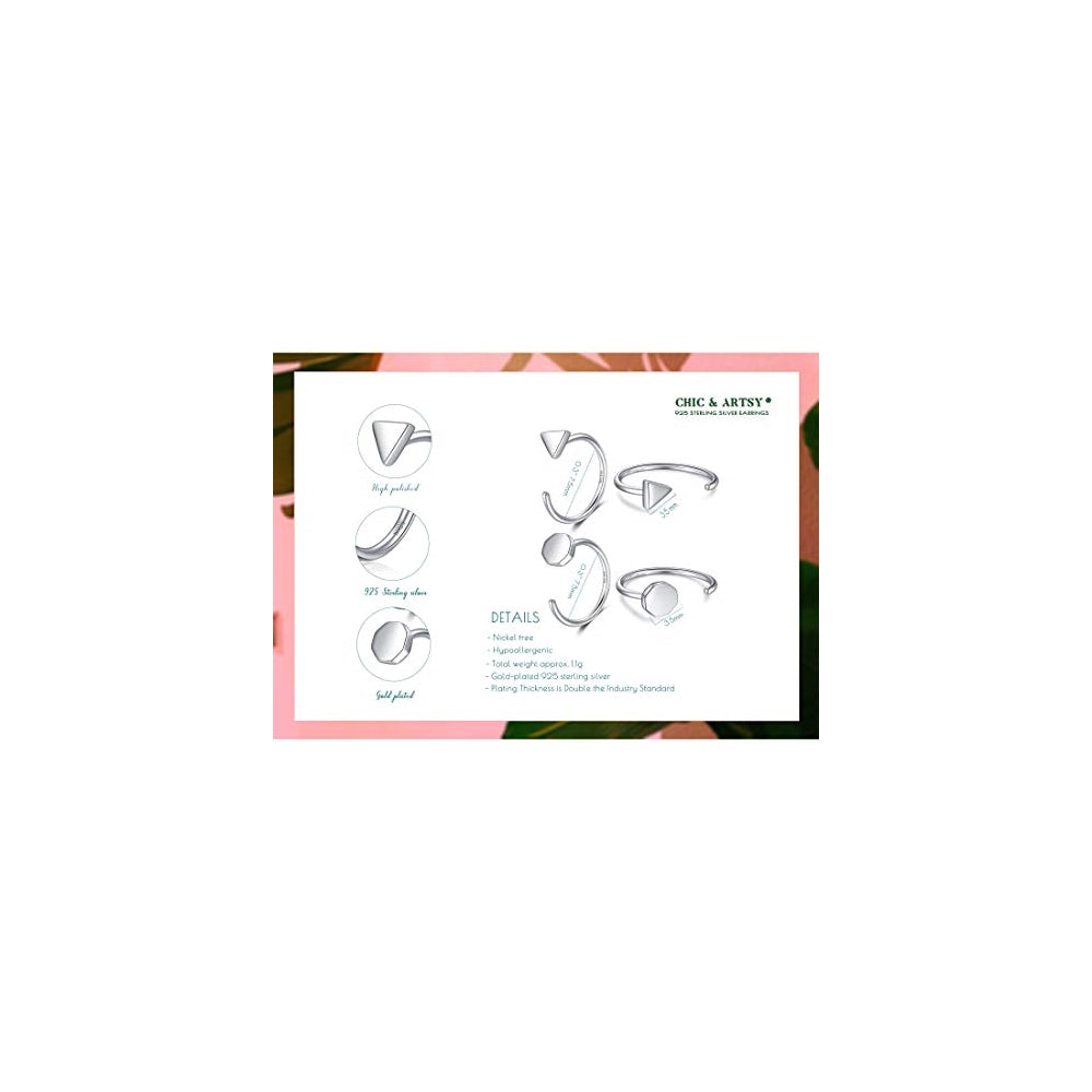 Aretes de aro de plata lpequeños para mujer