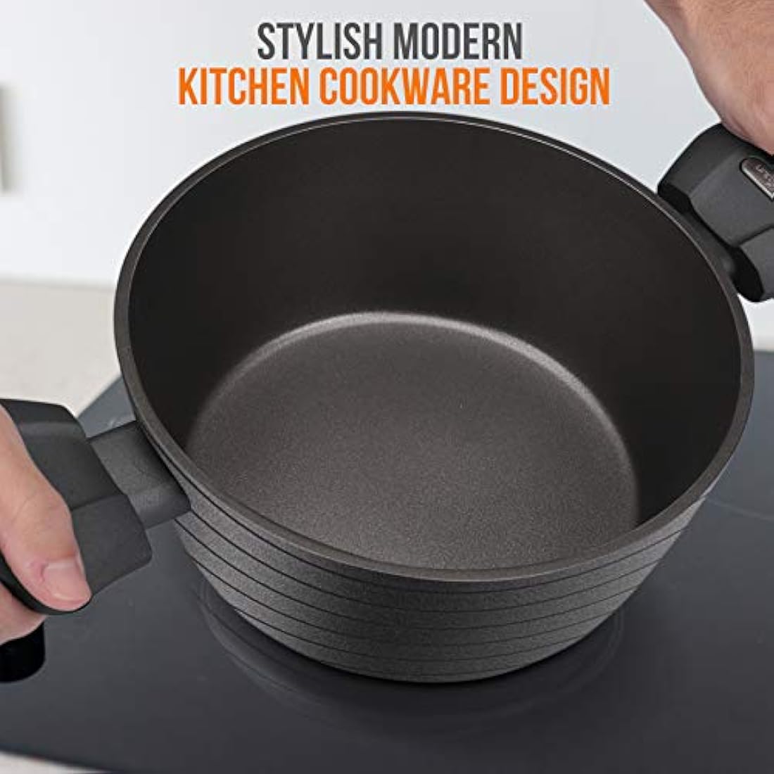 Olla con tapa color negro NUTRICHEF PRTNCCW12CP