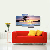 Playa tema 4 paneles Giclee Lienzos Sobre lona de paisaje