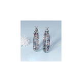 Aretes de aro ovalados chapados en plata