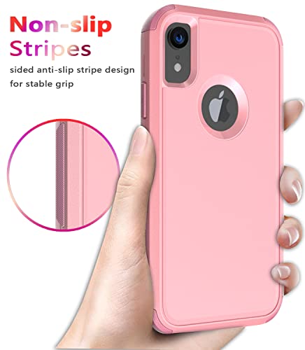 Diverbox Funda para iPhone Xr [a prueba de golpes, a prueba de gotas] [a prueba de polvo], resistente funda de protección para Apple iPhone XR (rosa)