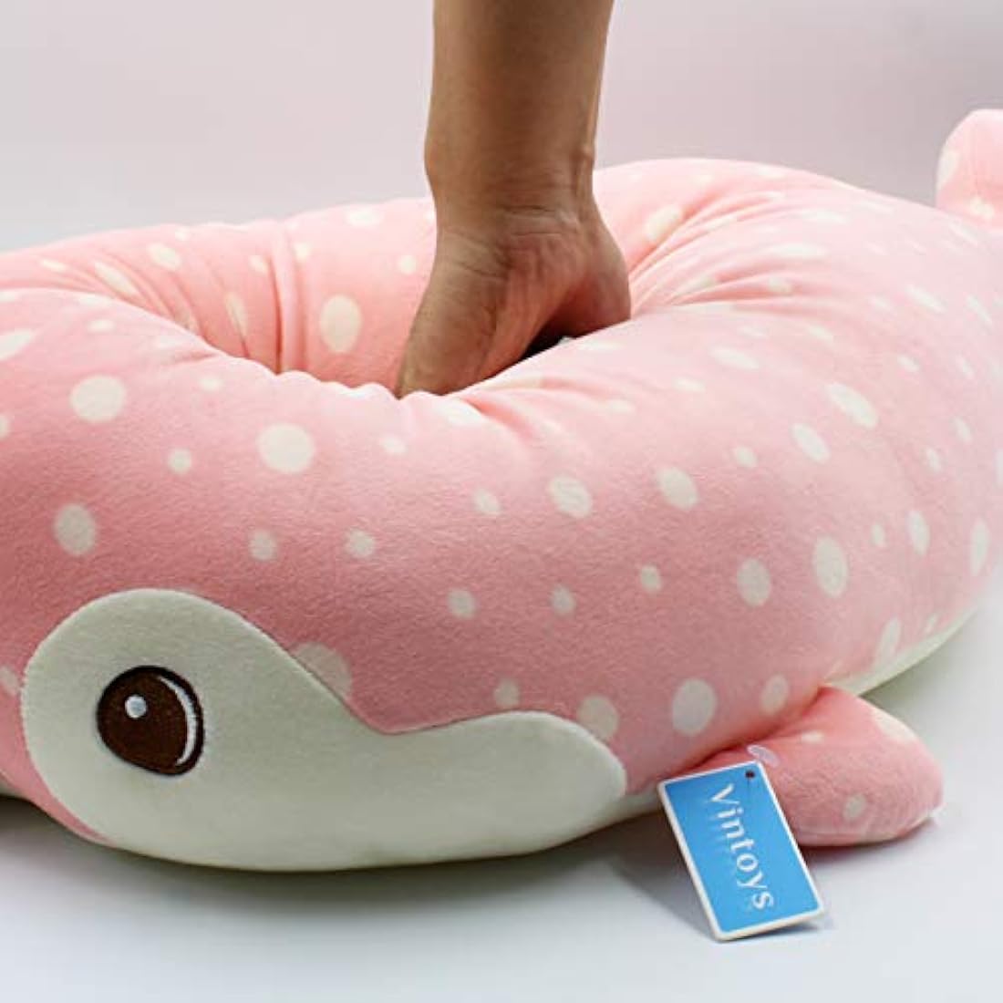 Peluche de delfín rosa muy suave