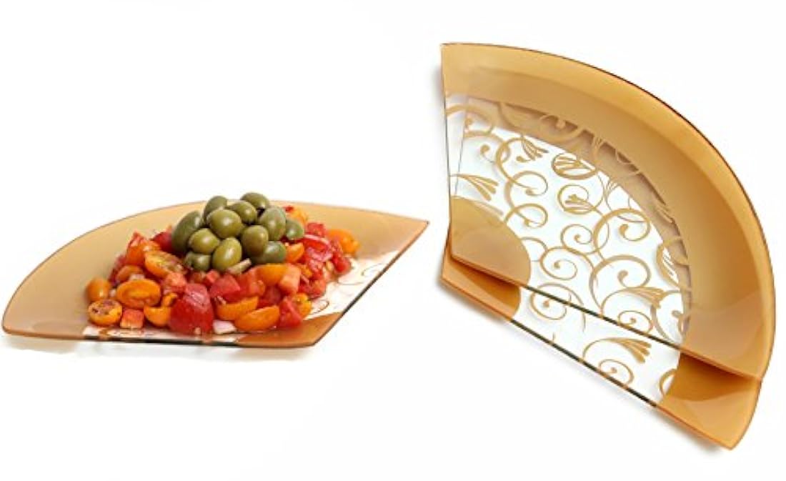 3 platos de vidrio forma de abanico GREAT AMERICAN CLASSICS