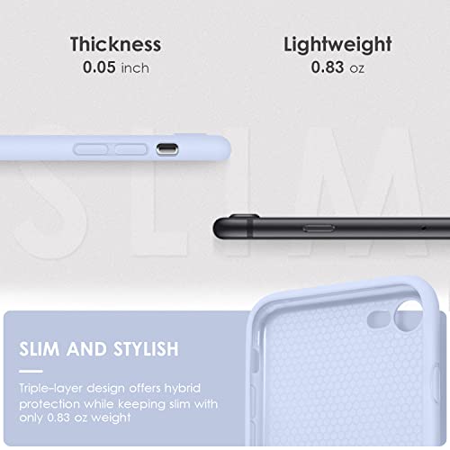 DTTOCASE - Funda para iPhone SE 2022/2020, iPhone 8, iPhone 7, funda de silicona líquida para iPhone SE 8 7 de 4.7 pulgadas, funda protectora colorida suave y sedosa para niñas y mujeres, azul claro