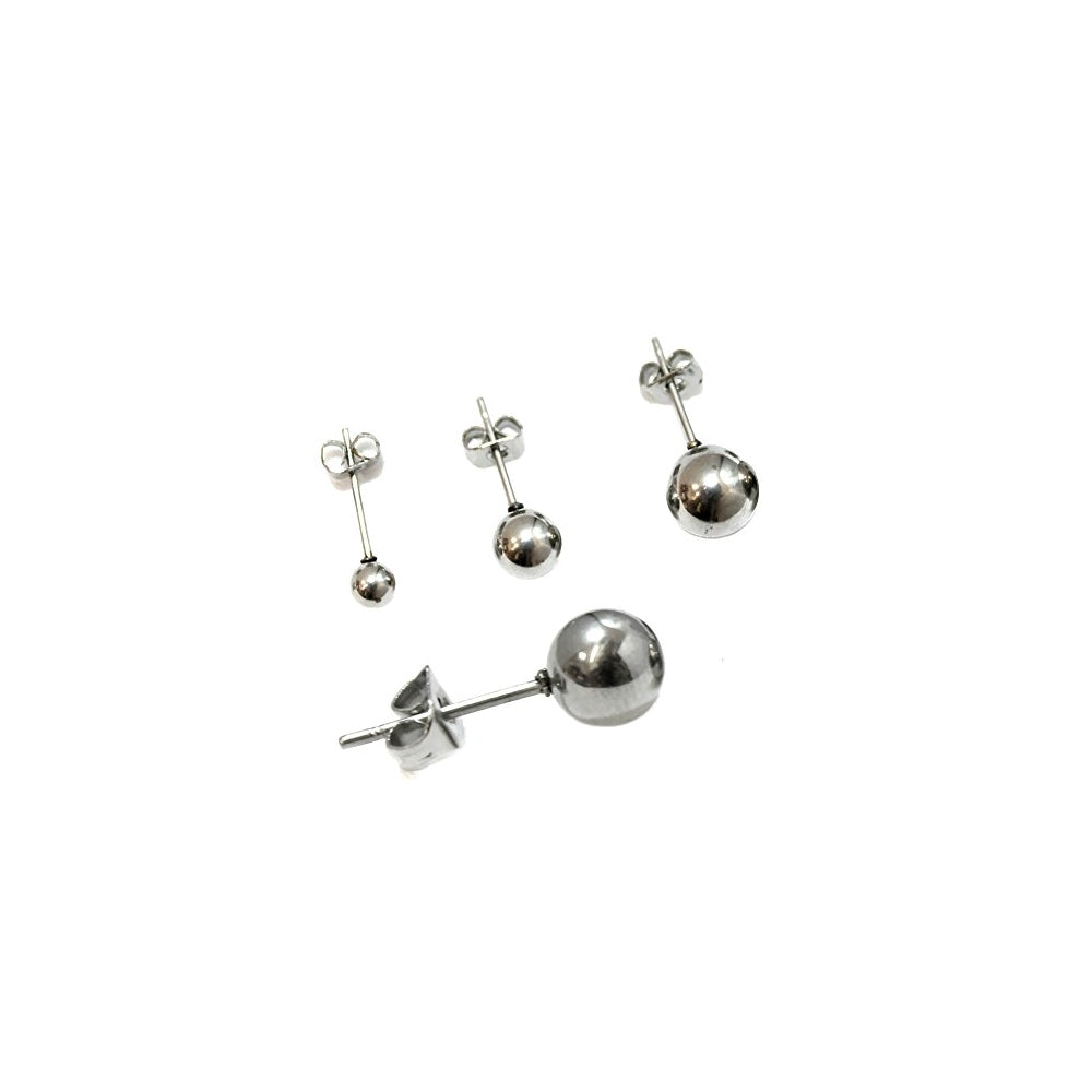 Aretes de tuerca redondos pulidos para mujer