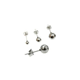 Aretes de tuerca redondos pulidos para mujer
