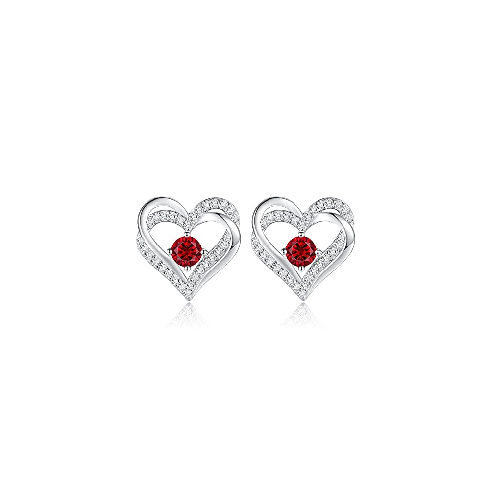 Aretes de plata  con piedra de nacimiento de diciembre