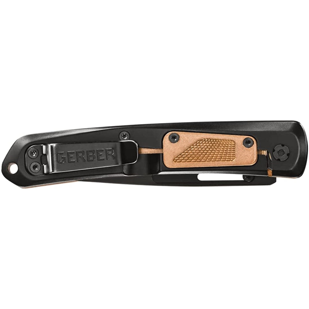 Cuchillo de bolsillo plegable con borde liso hoja de cobre