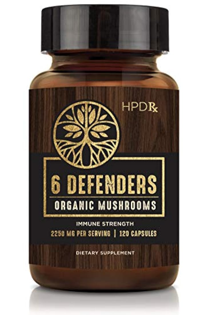 Mezcla de extracto de hongos orgánicos 6 Defenders - 2250 mg