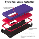 Leptech Funda para Samsung Galaxy A53 5G con protector de pantalla de cristal, [Serie Funda] Clip de cinturón protectora, resistente, resistente, resistente, resistente, militar, a prueba de golpes, cubierta para teléfono celular (morado)