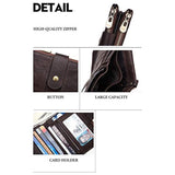 Boshiho billeteras de piel real RFID bloqueo bifold  hombres