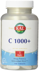 kal C-1000 Plus Mega Potency Suplemento, 1000 mg, 100 Count