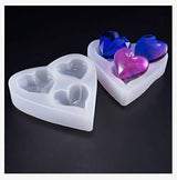 Molde de resina de silicona con forma de corazón profundo de 6 estilos, más de 1 pulgada, para llaveros hechos a mano