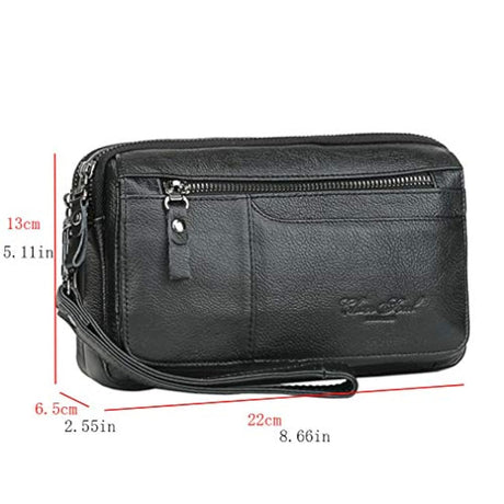 Bolso de piel tipo cartera de embrague para hombre