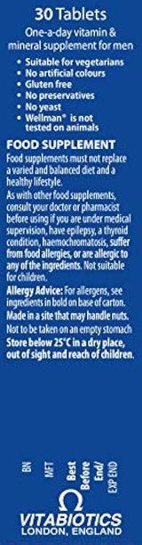 Vitabiotics Wellman 30 comprimidos