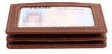 Billetera delgada de cuero auténtico con bolsillo frontal