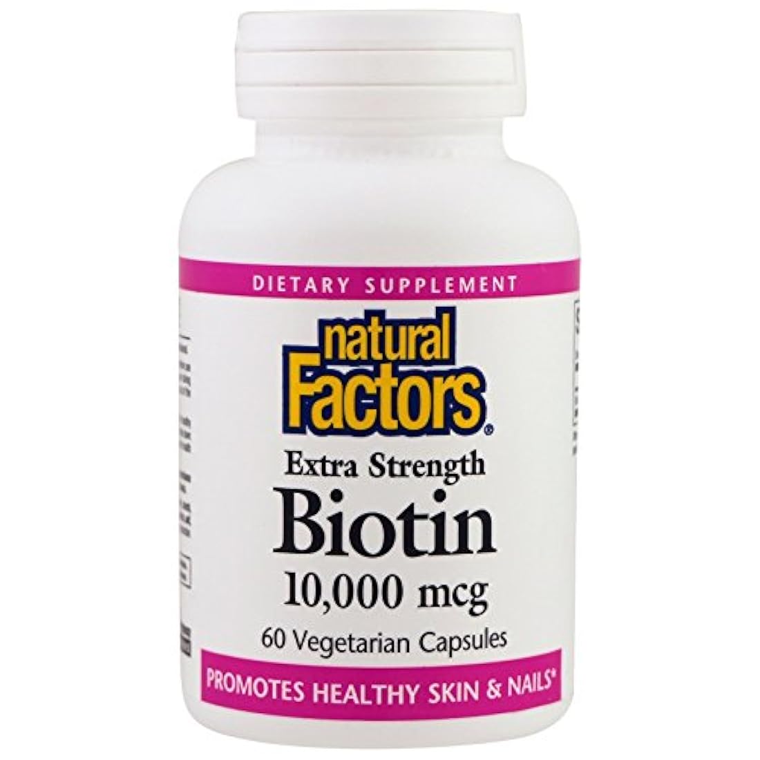 Biotina Extra Fuerza de 10000 MCG Natural factores 60 Vcaps