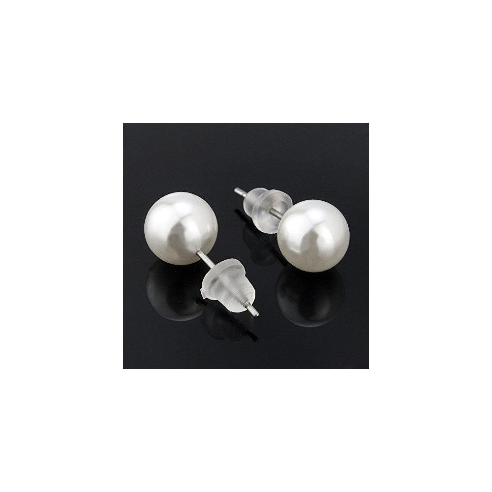 Aretes de perlas de imitación hipoalergénicas para mujeres