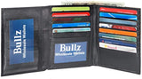 Bullz - Billetera de piel auténtica, estilo europeo
