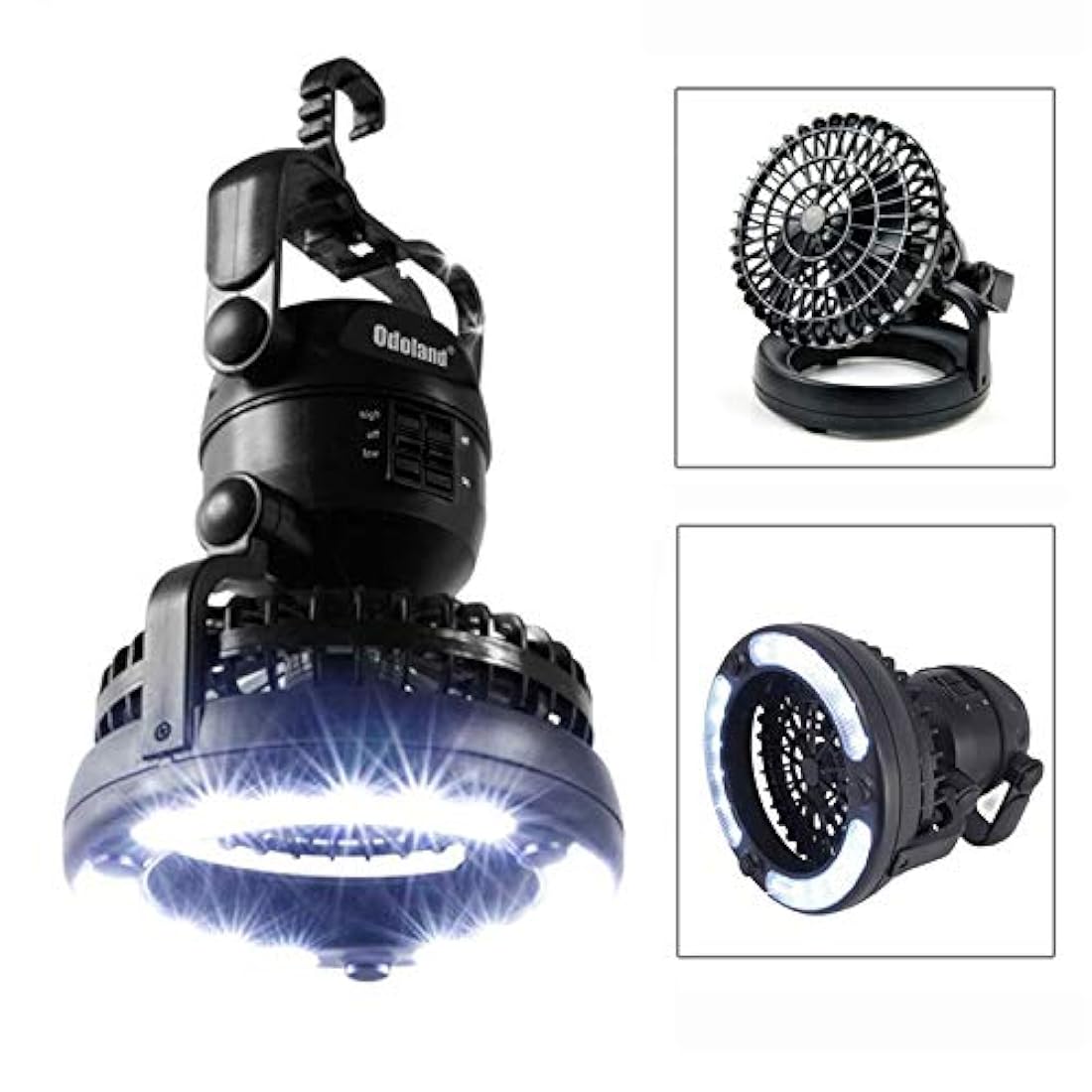 Lámpara LED portátil con ventilador para emergencias y campi