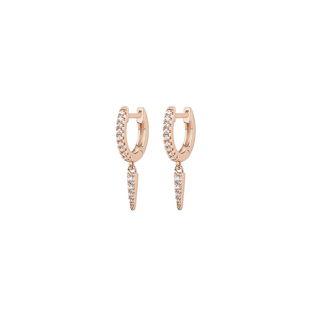 Aretes colgantes de plata para mujer chapados en oro