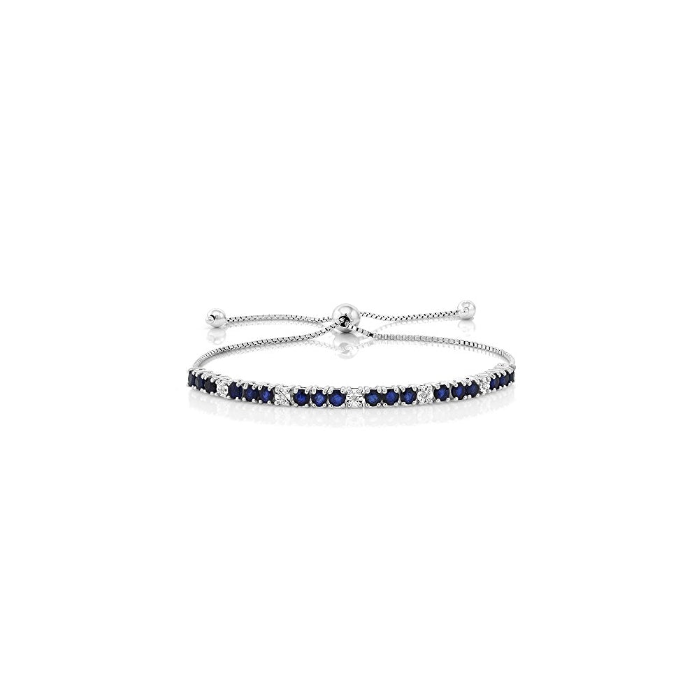 Pulseras y tobilleras de plata de ley con zafiro azul