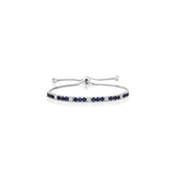 Pulseras y tobilleras de plata de ley con zafiro azul