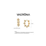 Aretes de presión  en forma de argolla chapados en oro