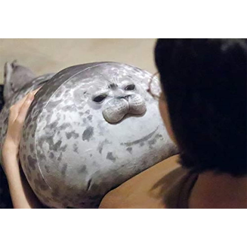 Peluche de foca color gris - 60 cm de largo