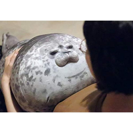 Peluche de foca color gris - 60 cm de largo