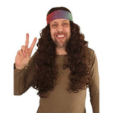 Disfraces  Peluca hippie con diadema flexible de teñido