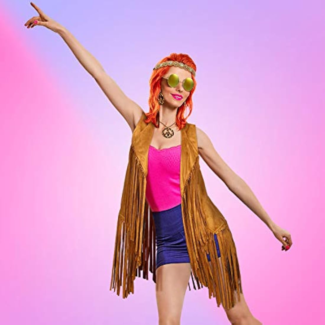 Disfraces 6 piezas 60s 70s hippie traje