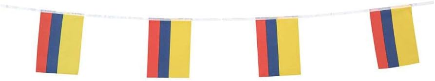 Banderas colombianas de cadena pequeña con bandera de Colombia, mini banderas nacionales del mundo del país, pancartas de banderines para fiestas, eventos, aula, jardín, olímpicos, festivales, gran apertura, bar, clubes, decoraciones (Colombia)