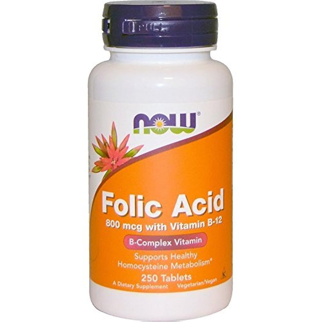 AHORA Ácido Fólico 800mcg, 250 comprimidos (Paquete de 4)