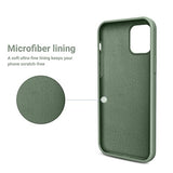 OTOFLY Funda diseñada para iPhone 12 Pro Max, serie sedosa y suave al tacto; funda protectora de goma de silicona líquida de alta calidad para iPhone 12 Pro Max de 6.7 pulgadas, color verde calke
