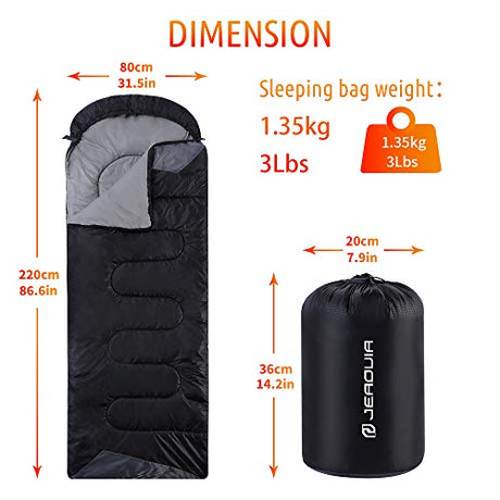 Saco de dormir, para mochila, ligero, impermeable, para clima frío, campamento, senderismo, viajar, cacería, con bolsa de compresión, para adulto y niño