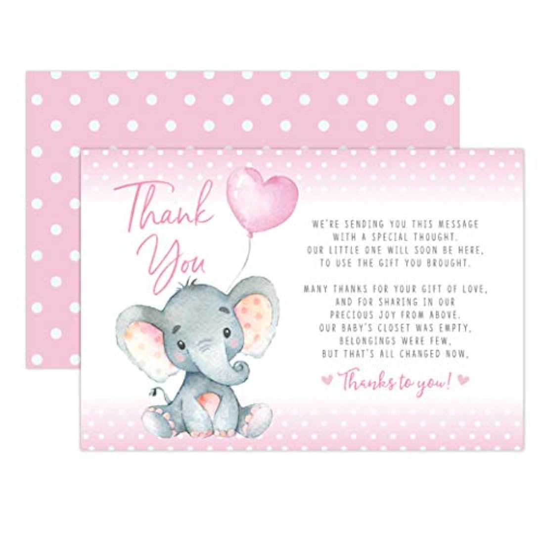 Tarjetas de agradecimiento con diseño de elefante