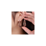 Aretes colgantes de argolla con varilla de plata para mujer