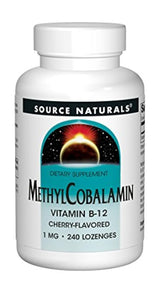 Fuente Naturals Methylcobalamin, Vitamina B-12 Cherry Flavored Sublingual, 240 Count