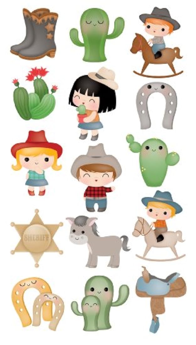 EK Success Pegatinas decorativas Sticko, Cuties de vaquero