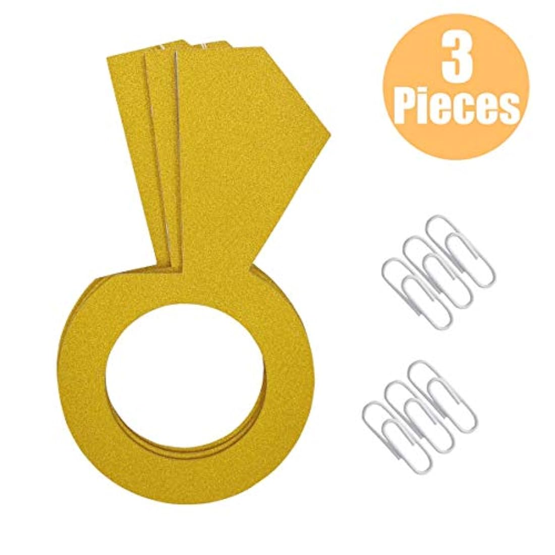 Anillo de diamantes con purpurina dorada(3 piezas)Marca Pyle