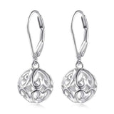 Pendientes colgantes de plata con forma de corazón